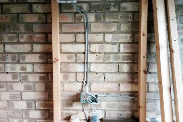 Garage - Electrical wiring first fix with open consumer unit